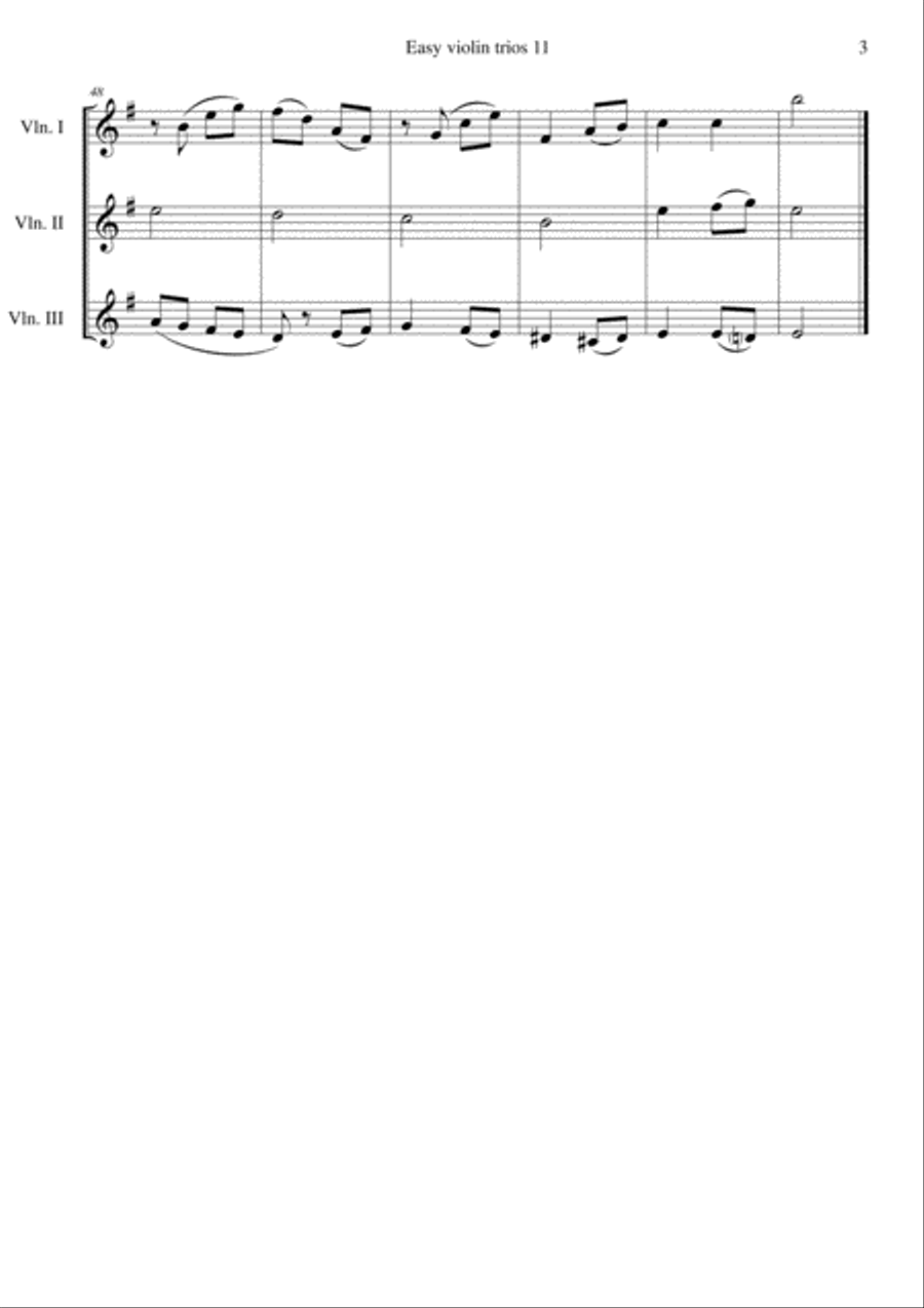 The Oak and the Ash (A North country maid) for violin trio Violin Solo scores gallery preview page 3