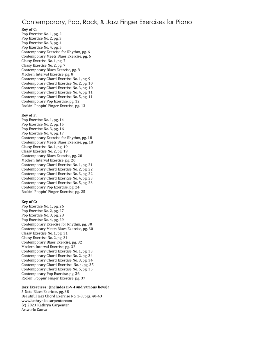 Contemporary, Pop, Rock, and Jazz Finger Exercises for Piano image number null