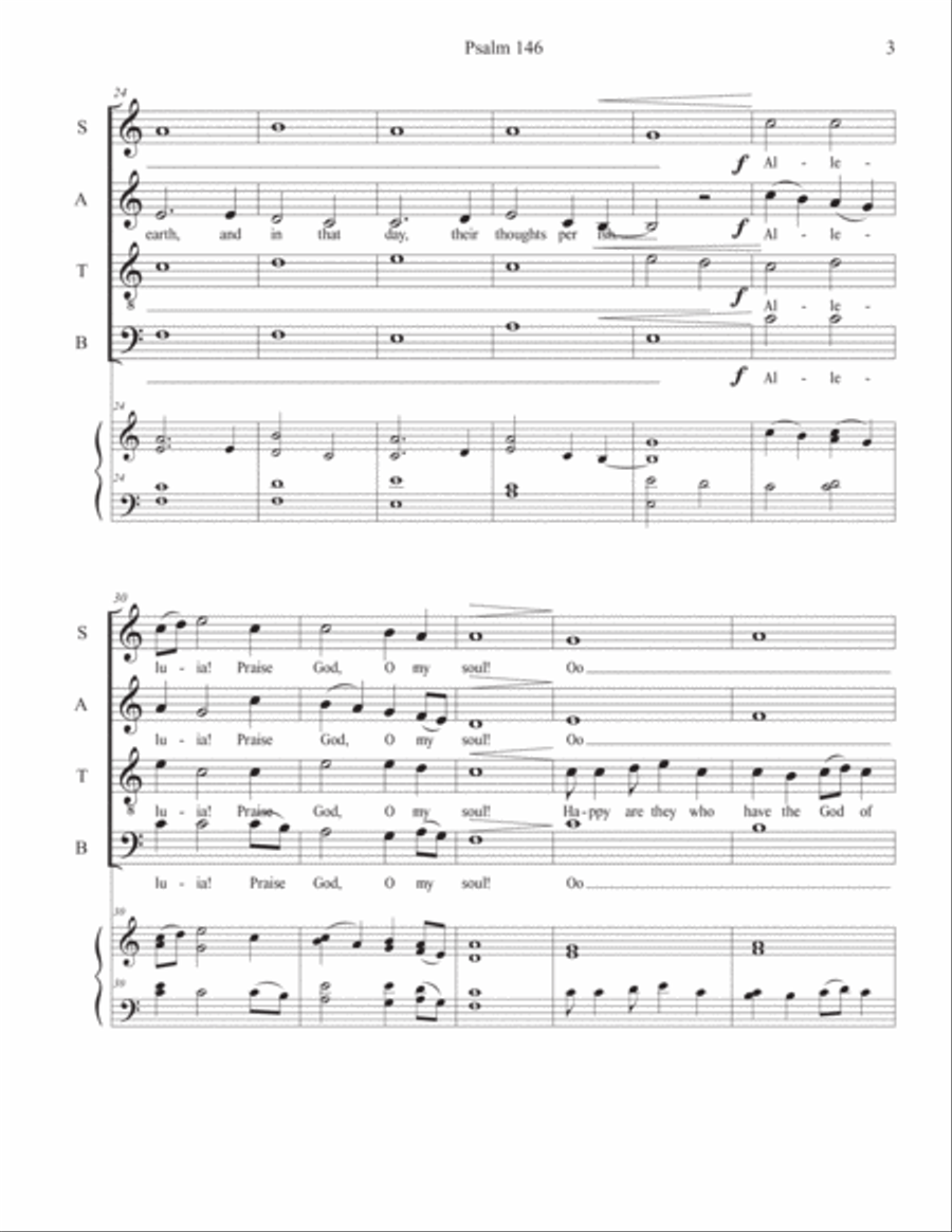 Psalm 146 (Alleluia! Praise God, O My Soul!) 4-Part scores gallery preview page 4