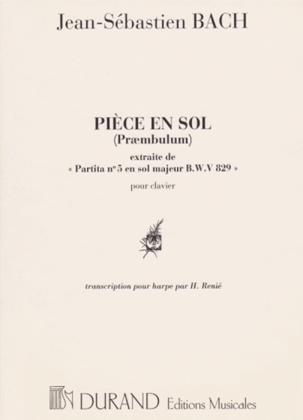 Piece en Sol (Praeambulum de Partita No. 5 BWV 829)