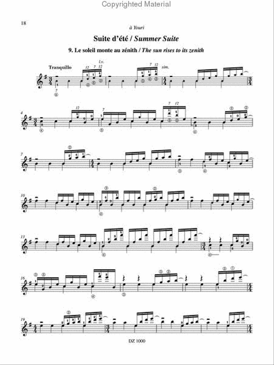 Grande suite des quatre saisons (CD inclus), Édition du 1000e Classical Guitar scores gallery preview page 2