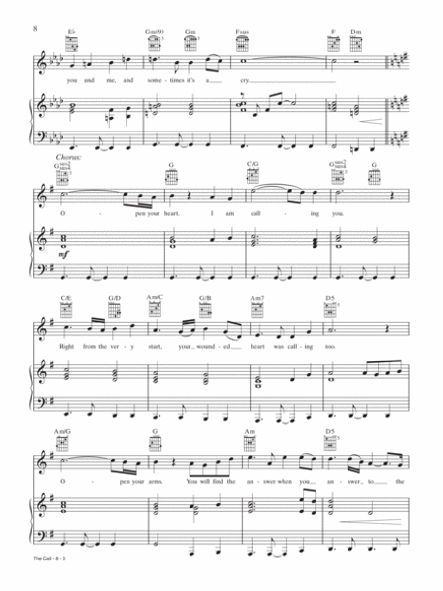 The Call Piano, Vocal, Guitar scores gallery preview page 3