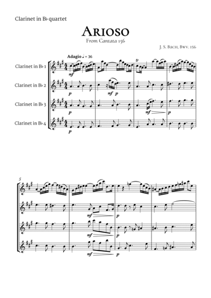 Arioso Bach Clarinet Quartet image number null