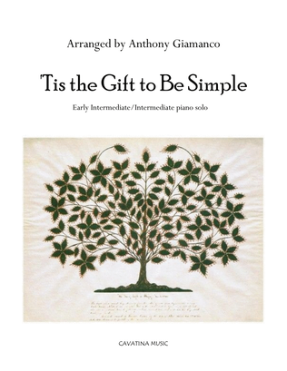 Book cover for 'Tis the Gift to Be Simple (Shaker Hymn) -piano solo (early intermediate)