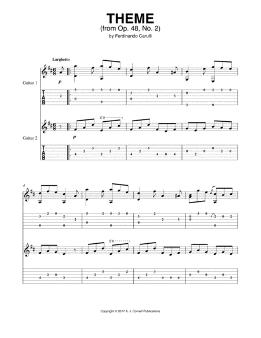Theme Acoustic Guitar scores gallery preview page 1
