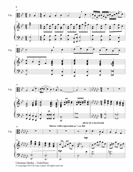 CHRISTMAS CAROL SUITE (Viola and Piano with Score & Parts) image number null