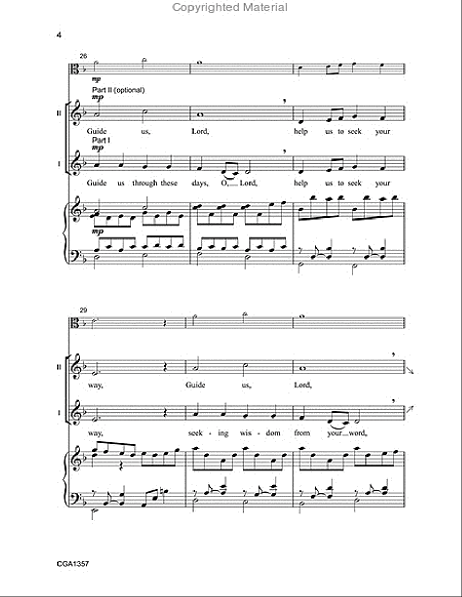 Guide Us, Lord 2-Part scores gallery preview page 4