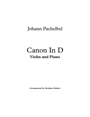 Book cover for Pachelbel`s Canon In D Violin and Piano