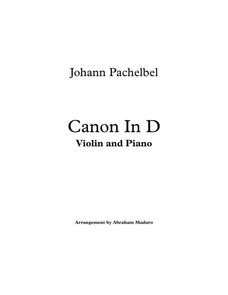 Pachelbel`s Canon In D Violin and Piano image number null