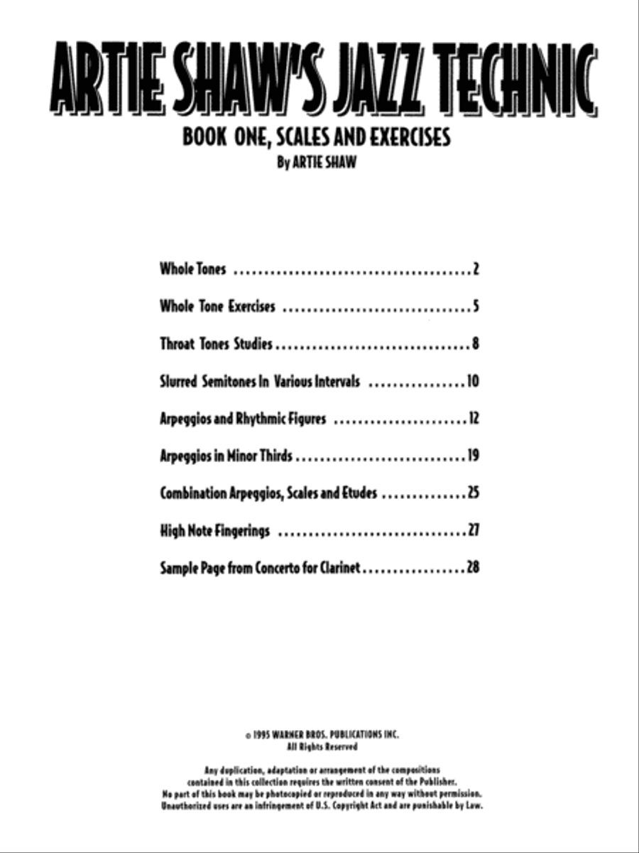 Artie Shaw's Jazz Technic, Book 1 Clarinet scores gallery preview page 2