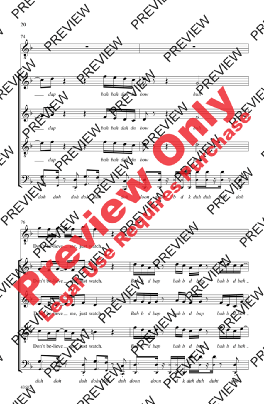 Uptown Funk 4-Part scores gallery preview page 20