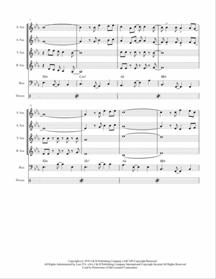 Feliz Navidad Saxophone Quartet scores gallery preview page 2