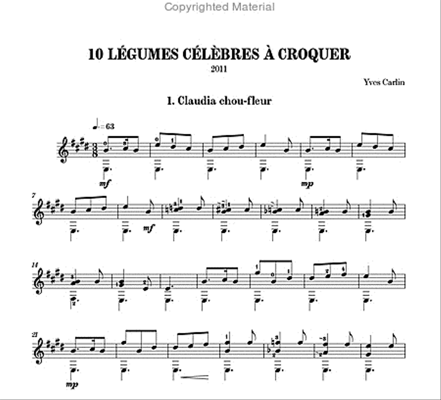 10 Légumes célèbres à croquer Classical Guitar scores gallery preview page 2