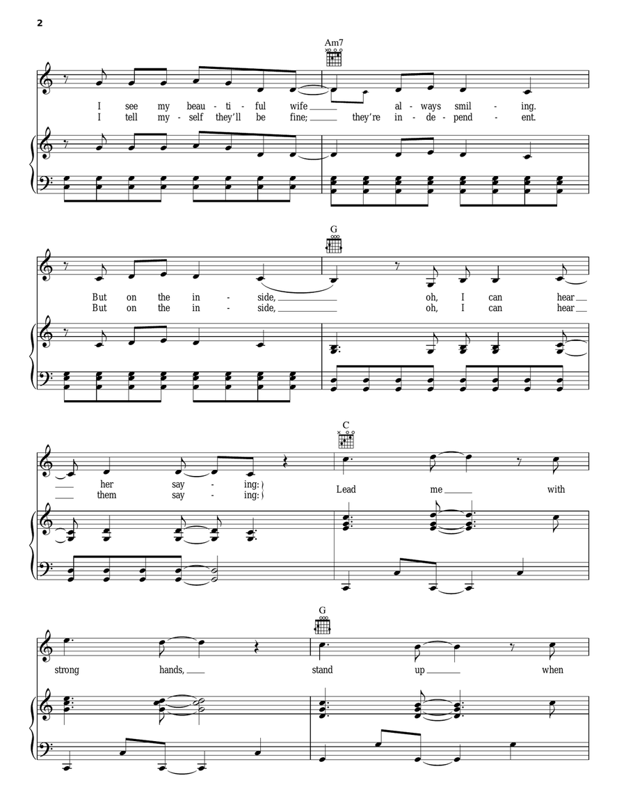 Lead Me Lead Me Piano, Vocal, Guitar scores gallery preview page 2