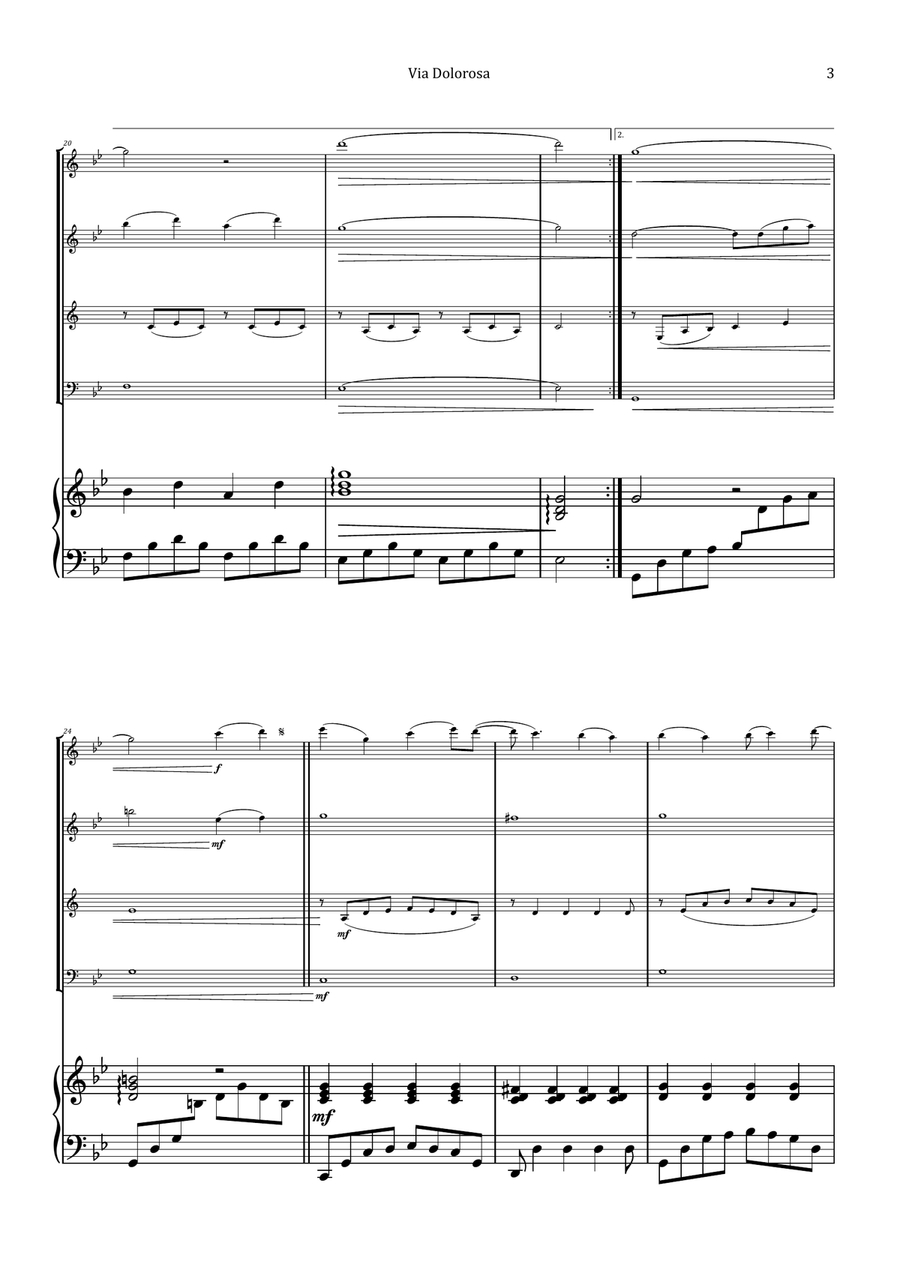 Via Dolorosa Woodwind Quartet scores gallery preview page 3