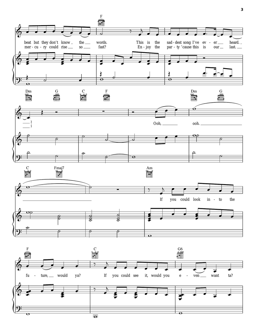 Last Party Piano, Vocal, Guitar scores gallery preview page 3