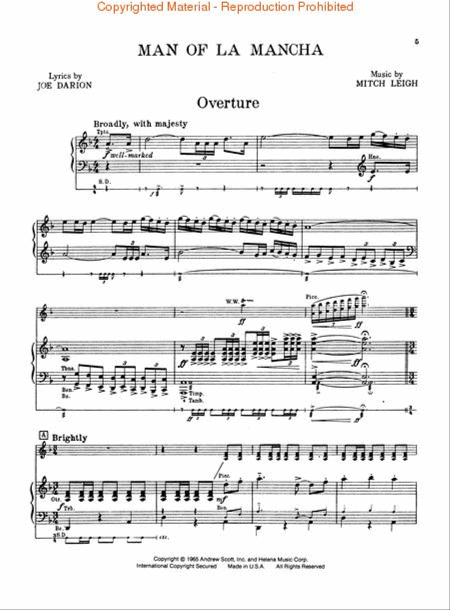 Man of La Mancha Voice scores gallery preview page 2