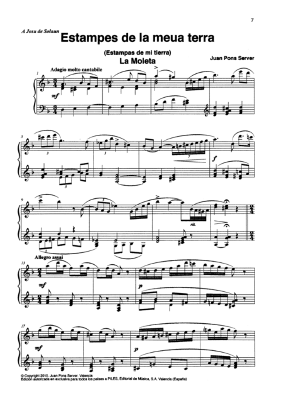 Estampes de la Meua Terra (Pno) Piano Solo scores gallery preview page 2