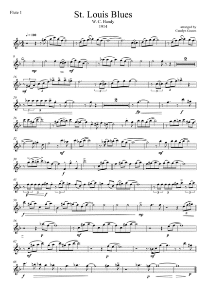 St. Louis Blues (Handy) for Wind Band in 6 parts (Flutes / Clarinets / Saxes) image number null