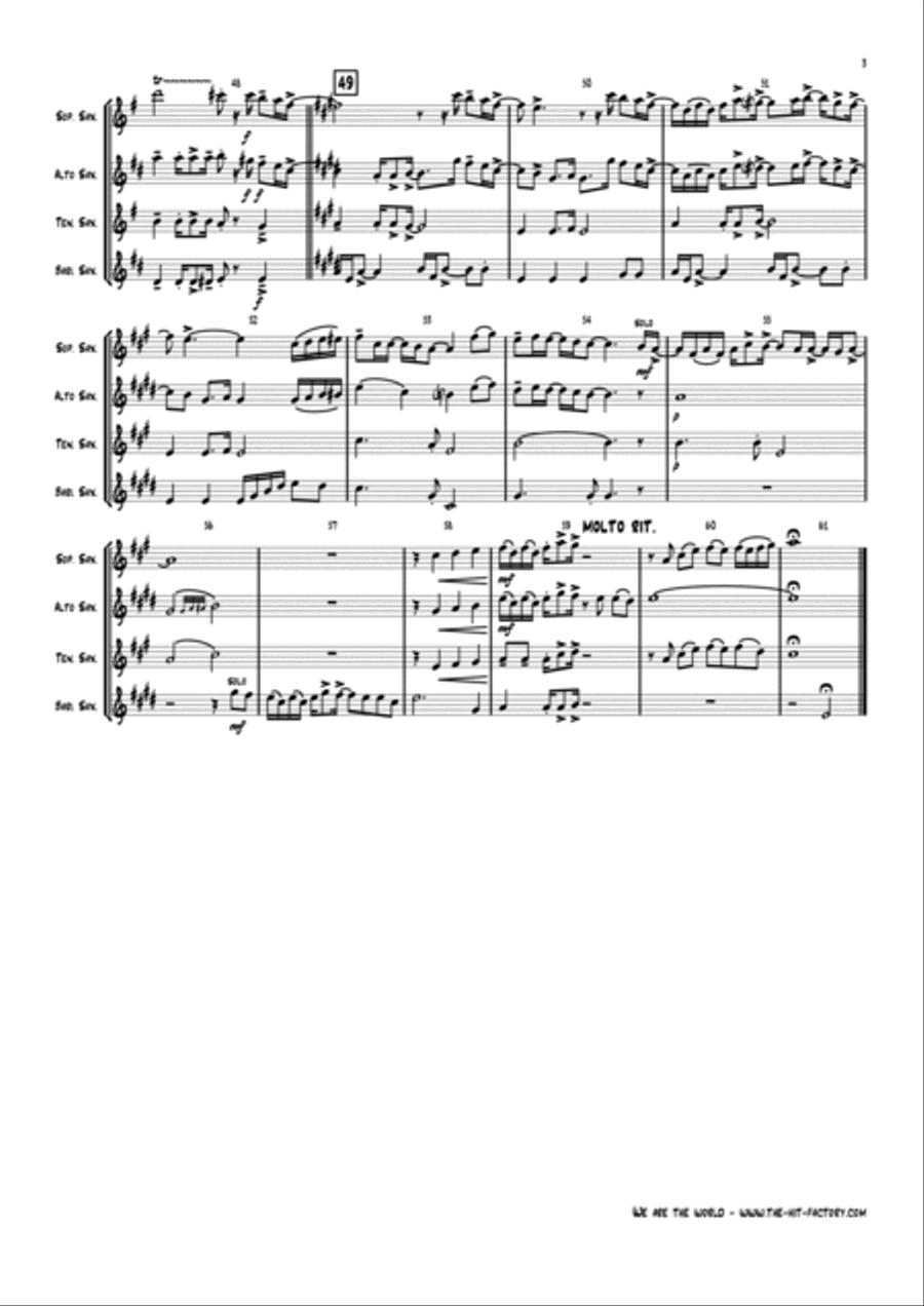 We Are The World Woodwind Quartet scores gallery preview page 3