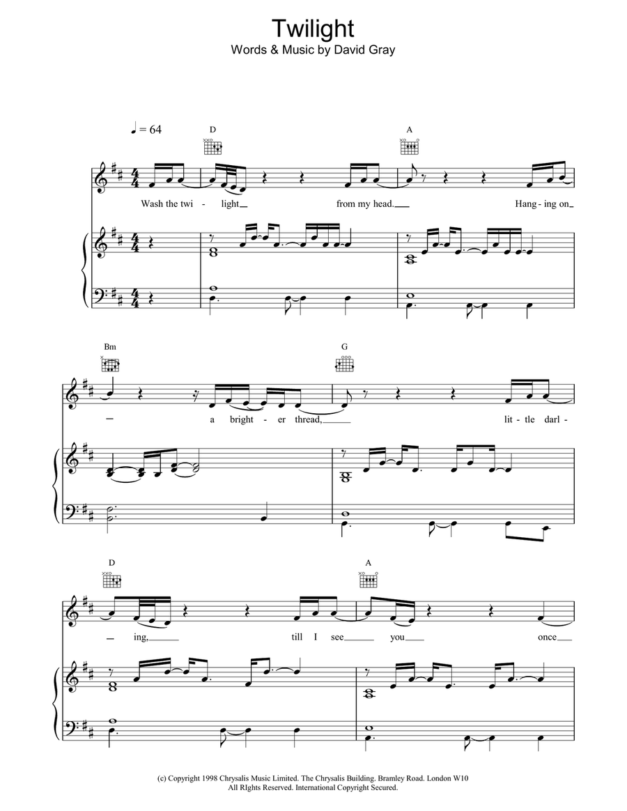Twilight Piano, Vocal, Guitar scores gallery preview page 1