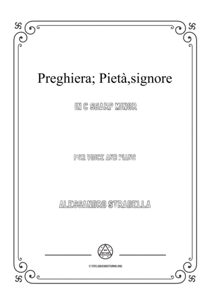 Stradella-Preghiera; Pietà,signore in c sharp minor,for Voice and Piano image number null