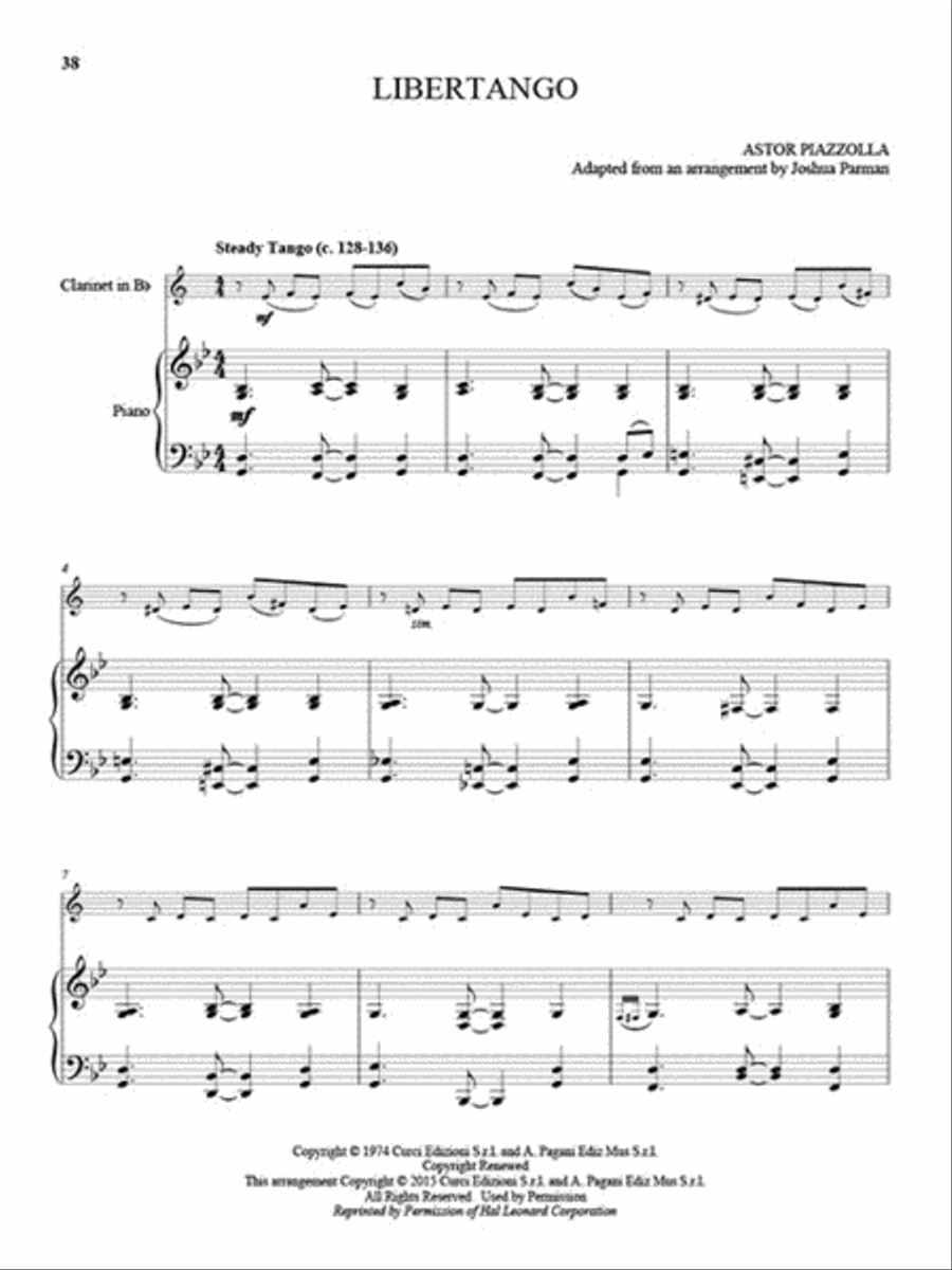 25 Piazzolla Tangos for Clarinet and Piano Clarinet Solo scores gallery preview page 3