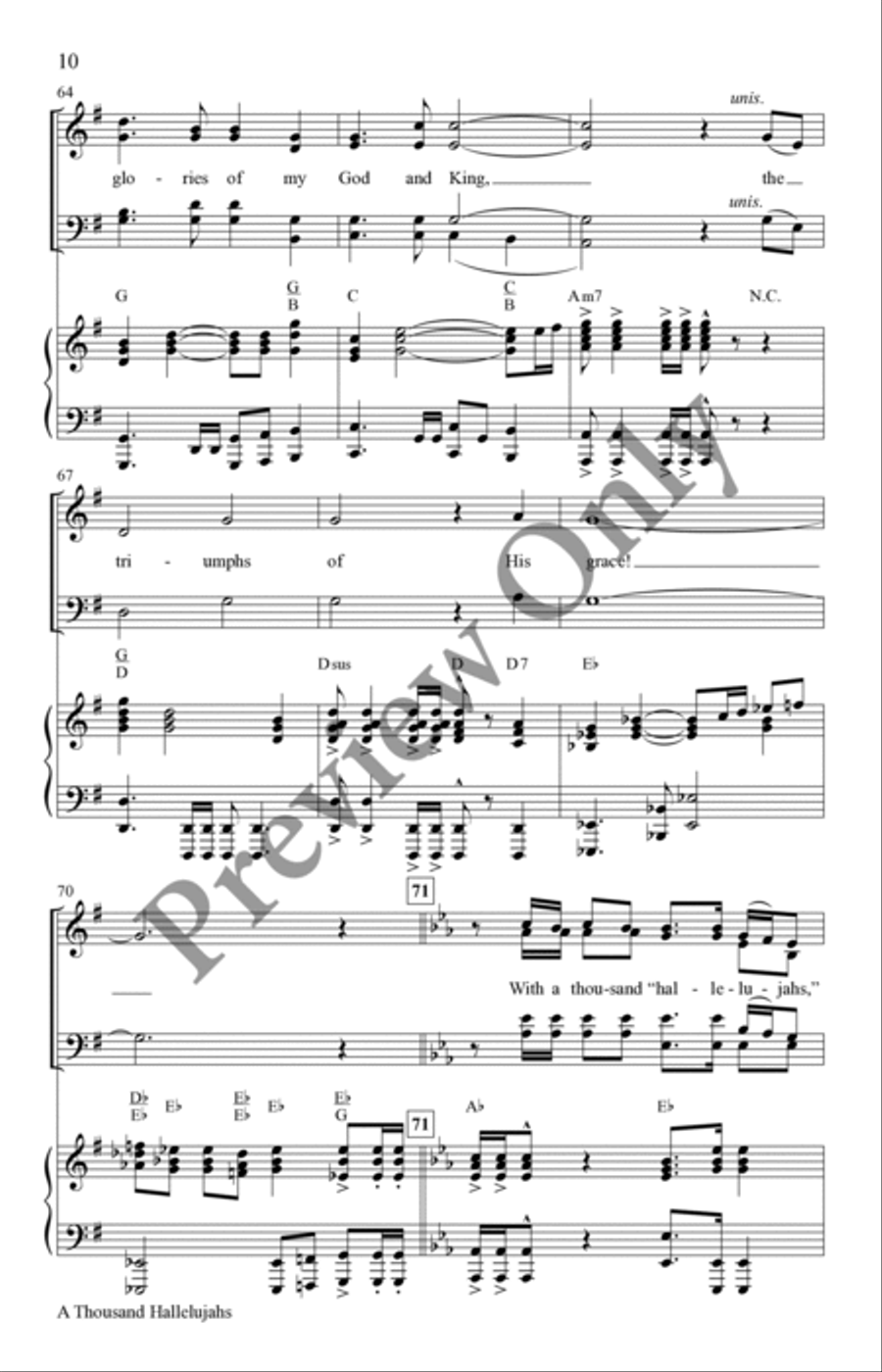 A Thousand Hallelujahs 4-Part scores gallery preview page 10