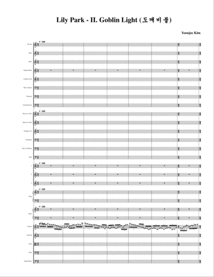 Lily Park - II. Goblin Lights Full Orchestra scores gallery preview page 1