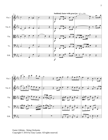 Gary Lanier: Easter Alleluia (String Orchestra medley – Score & Parts) image number null