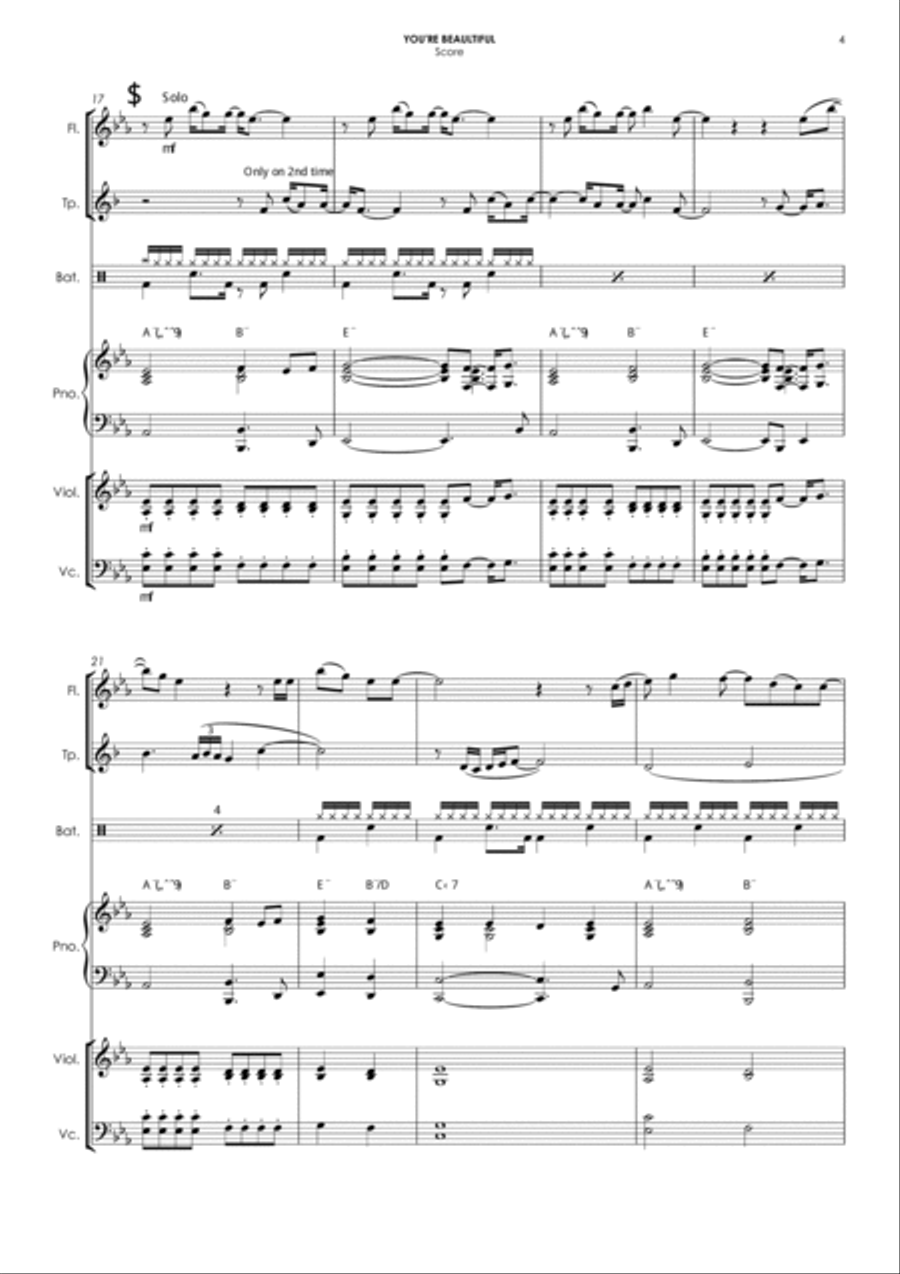 You're Beautiful Small Ensemble scores gallery preview page 4
