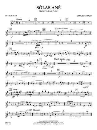 Sòlas Ané (Yesterday's Joy) - Bb Trumpet 1