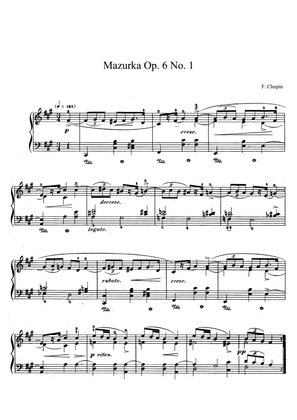 Book cover for Chopin Mazurka Op. 6 No. 1-4