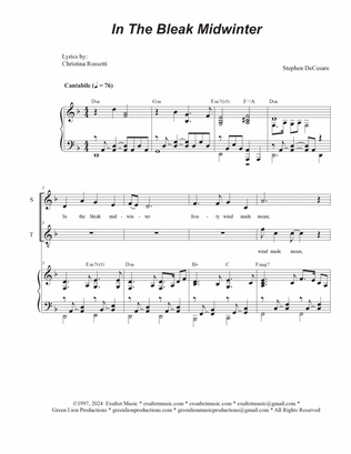 In The Bleak Midwinter (Duet for Soprano and Tenor solo)