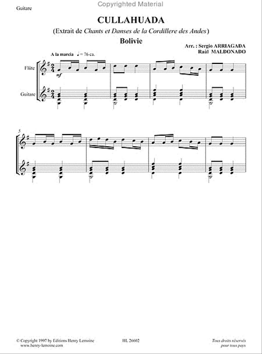 Chants Et Danses De La Cordillere Des Andes Flute scores gallery preview page 12