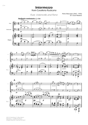 Intermezzo from Cavalleria Rusticana - Flute, Cello and Piano (Full Score) - Score Only