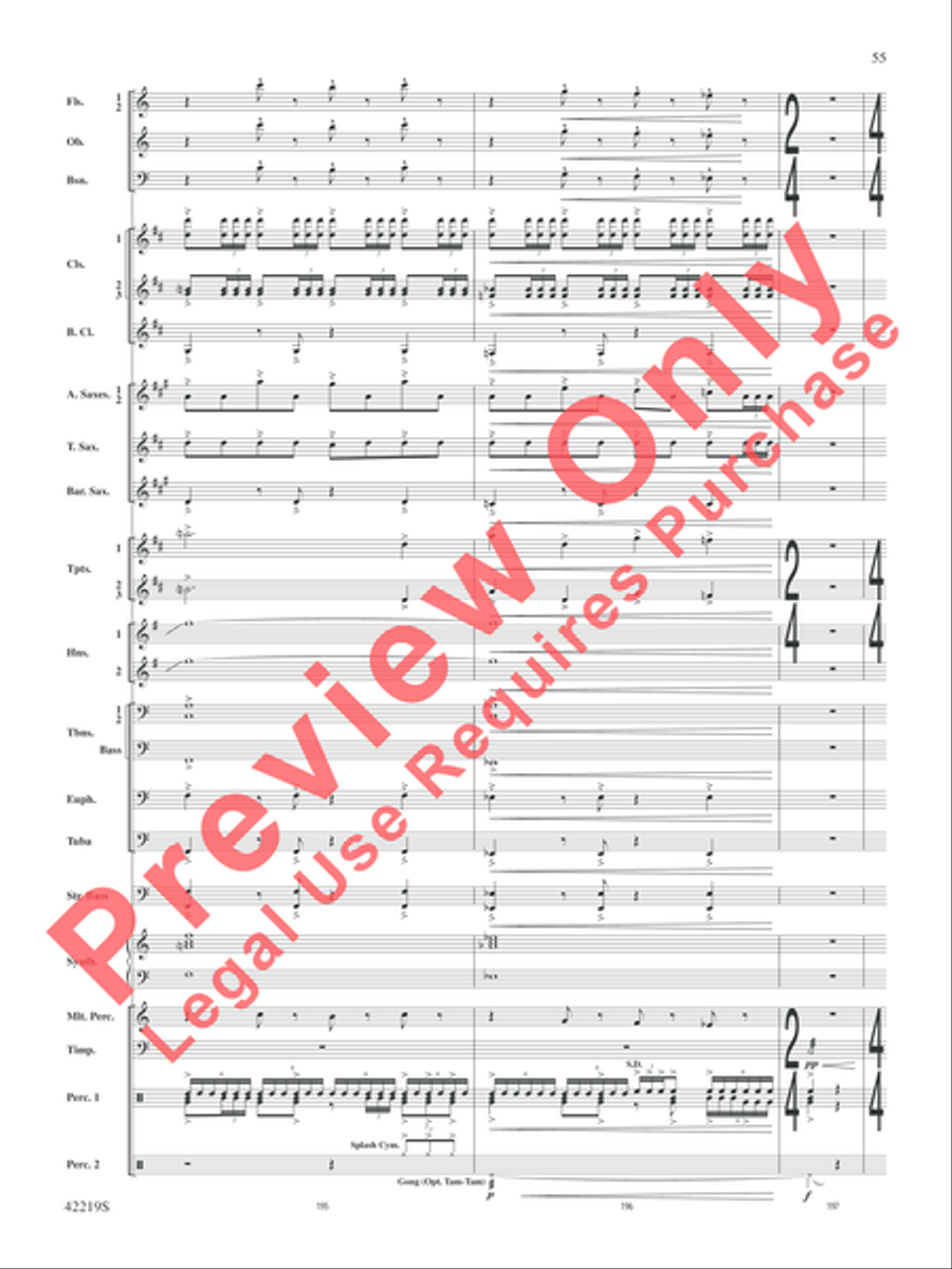 Man of Steel, Suite from Concert Band scores gallery preview page 56