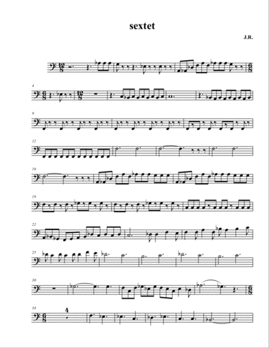 Fantasy for 6 Tubas : Tuba 1 Tuba scores gallery preview page 1