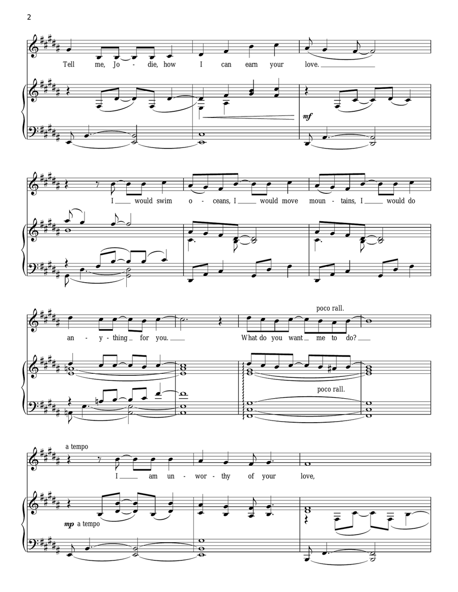 Unworthy Of Your Love Piano, Vocal scores gallery preview page 2