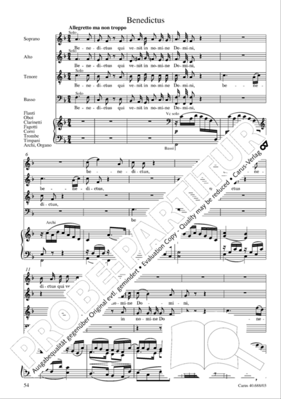 Mass in C Major 4-Part scores gallery preview page 55