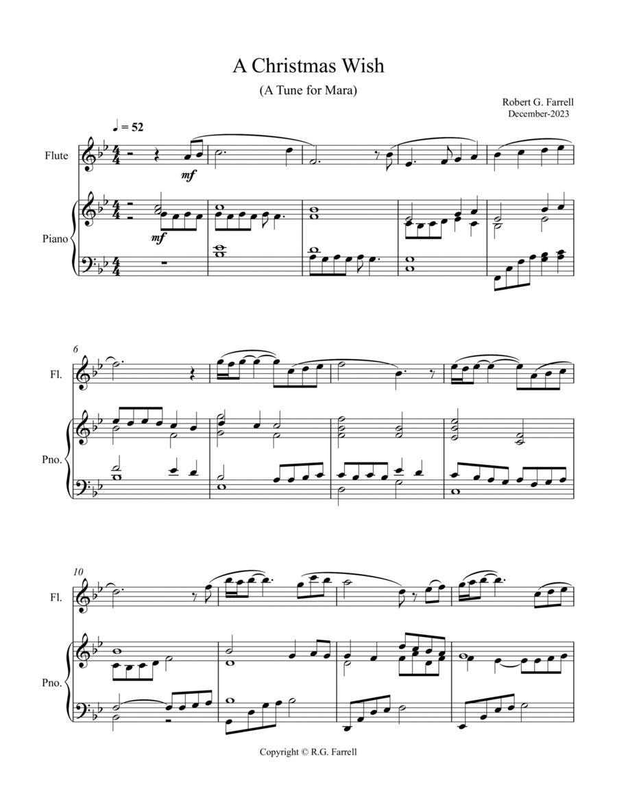 A Christmas Wish Flute Duet scores gallery preview page 1