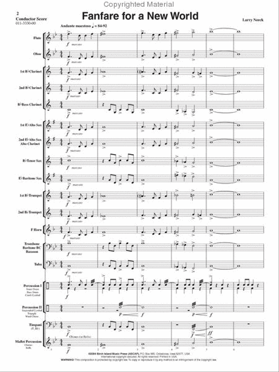 Fanfare for a New World Concert Band scores gallery preview page 2