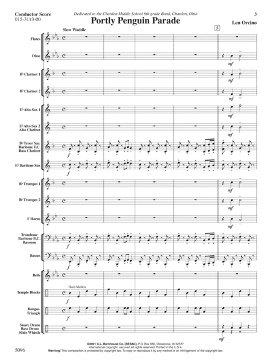 Portly Penguin Parade Concert Band scores gallery preview page 2