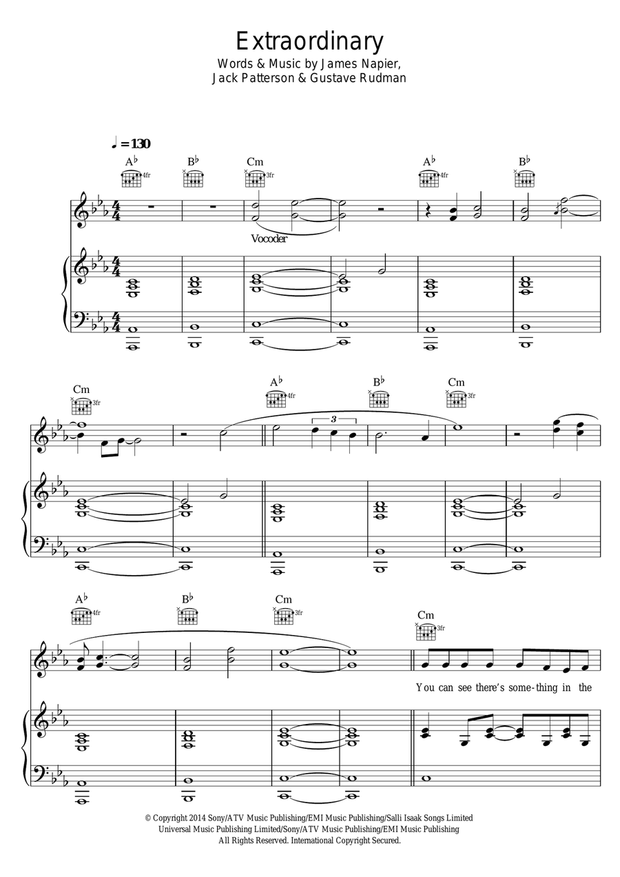 Extraordinary (featuring Sharna Bass) Piano, Vocal scores gallery preview page 1