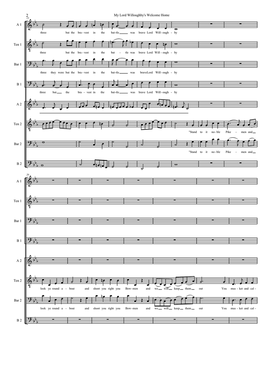 My Lord Willoughby's Welcome home (ATBarB-ATBarB version) TB scores gallery preview page 2