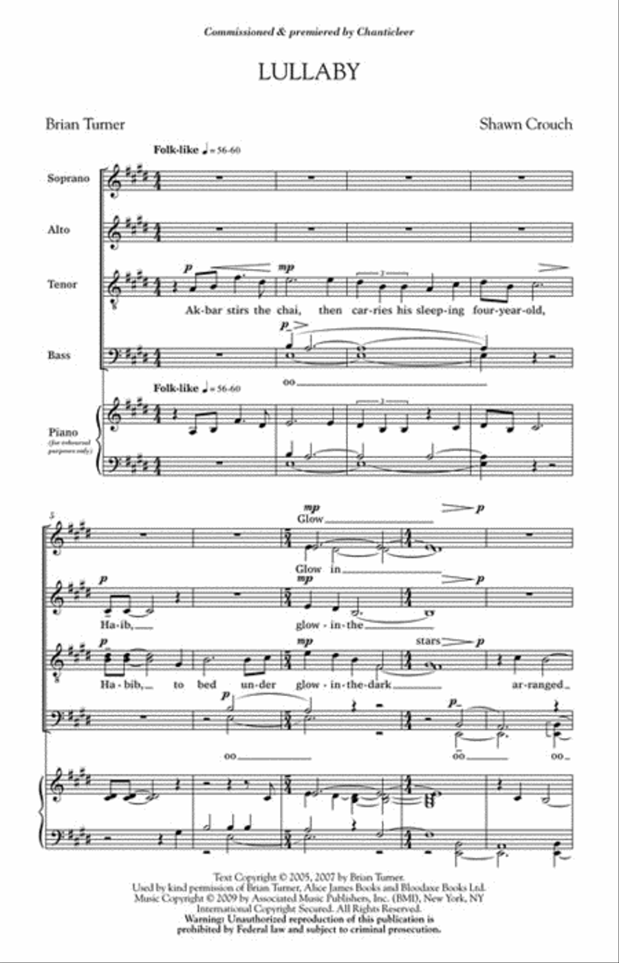 Lullaby Lullaby 4-Part scores gallery preview page 2