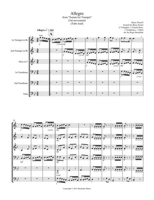 Allegro (from "Sonata for Trumpet") (Bb) (Brass Sextet - 2 Trp, 1 Hrn, 2 Trb, 1 Tuba) (Tuba lead)