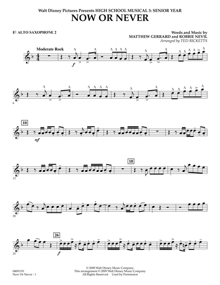 Now or Never (from High School Musical 3) - Eb Alto Saxophone 2