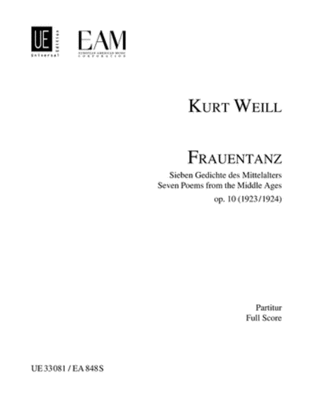 Frauentanz, Op. 10 (1923/24) - Seven Poems from the Middle Ages