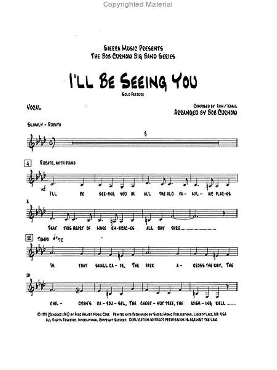 Ill Be Seeing You Big Band scores gallery preview page 4